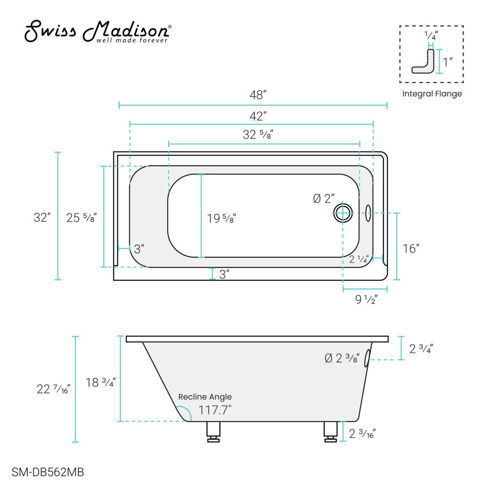 lcove Bathtub in Matte Black - Image 5