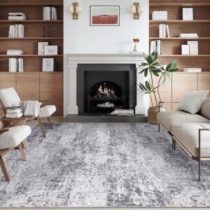 BERTHMEER Neutral Gray Abstract Rug