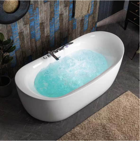 Flatbottom Whirlpool and Air with Inline Heater Bathtub
