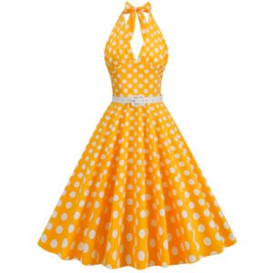 V-Neck Vintage Halter Dress