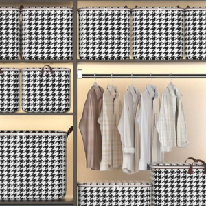Houndstooth Pattern Foldable Fabric Storage Bag