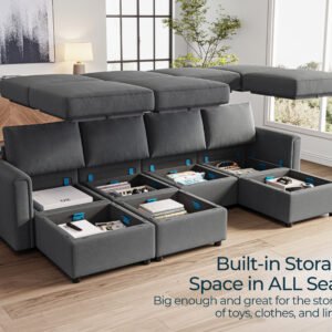 LINSY HOME Modular Couches and Sofas Sectional with Storage