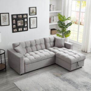 Muumblus Convertible Sleeper Sofa Bed with Storage Chaise