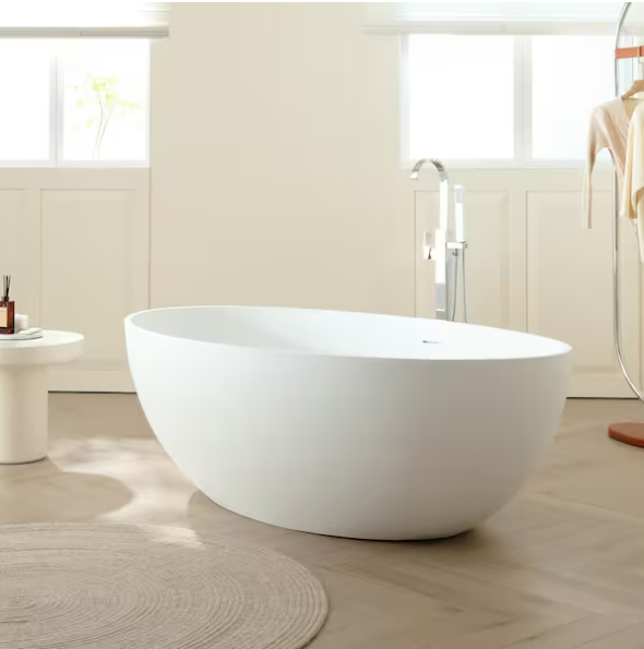 Oeno Stone Resin Freestanding Soaking Bathtub
