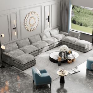 Oversized Modular Sectional Sofa with Ottoman