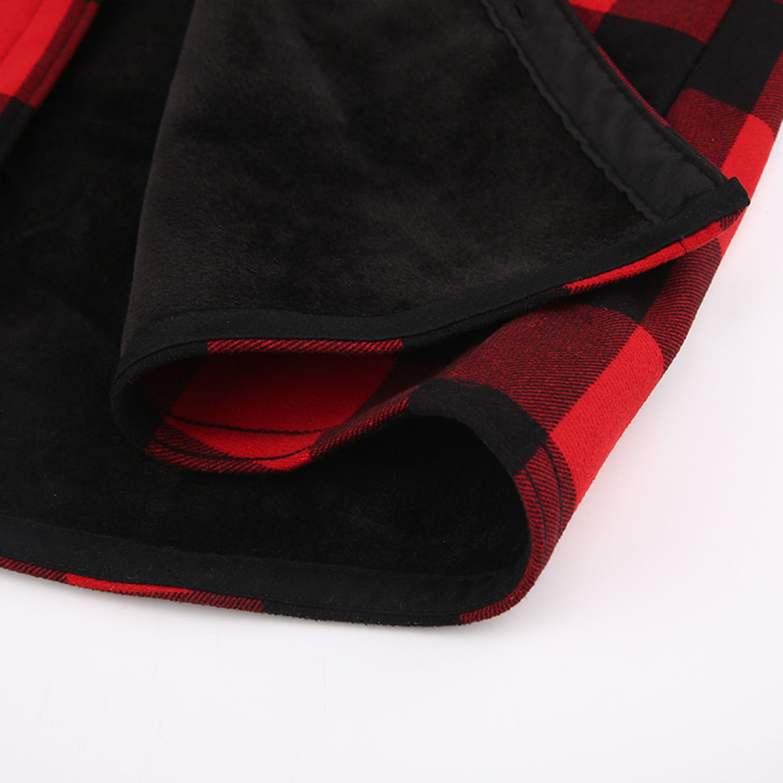 Plaid Sherpa Lined Long Sleeve Fleece Zip Up Hoodie - Image 3