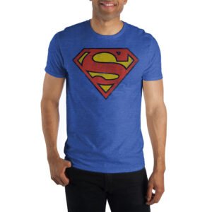S Super Logo Men's Blue T Shirt Tee Shirt