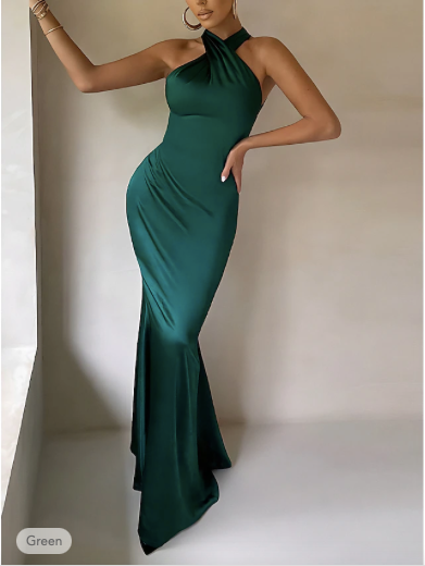 Black Formal Bodycon Backless Halter Neck Sleeveless Party Dress - Image 4