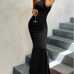 Black Formal Bodycon Backless Halter Neck Sleeveless Party Dress