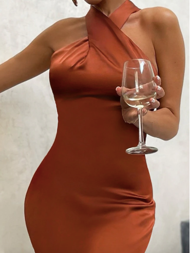 Black Formal Bodycon Backless Halter Neck Sleeveless Party Dress - Image 6