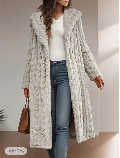 Hooded Longline Cable Knit Jacket - Image 4