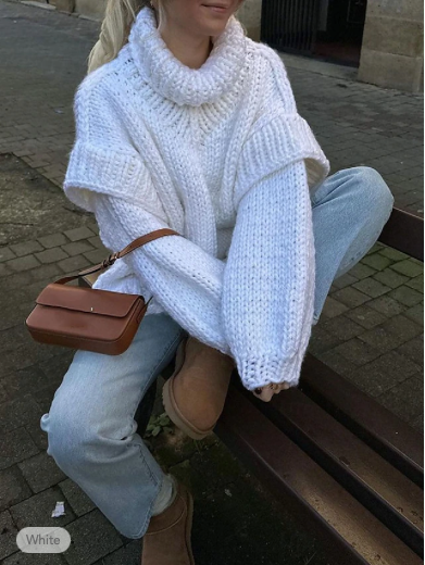 Pullover Sweater Jumper Turtleneck - Image 2