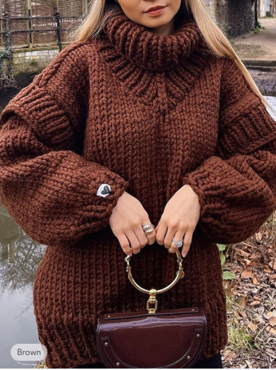 Pullover Sweater Jumper Turtleneck - Image 3