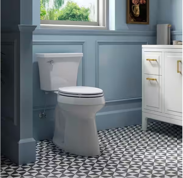 Single Flush Elongated Toilet in White - Image 6