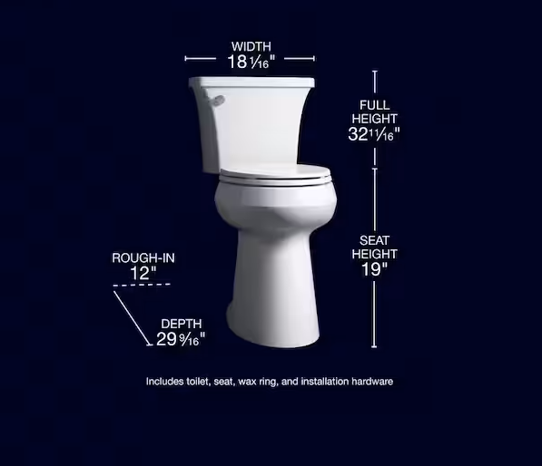 Single Flush Elongated Toilet in White - Image 2