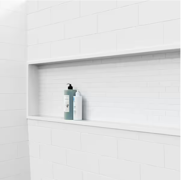 Alcove Subway Tile Shower Wall Kit in White - Image 2