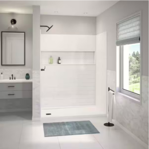 Alcove Subway Tile Shower Wall Kit in White