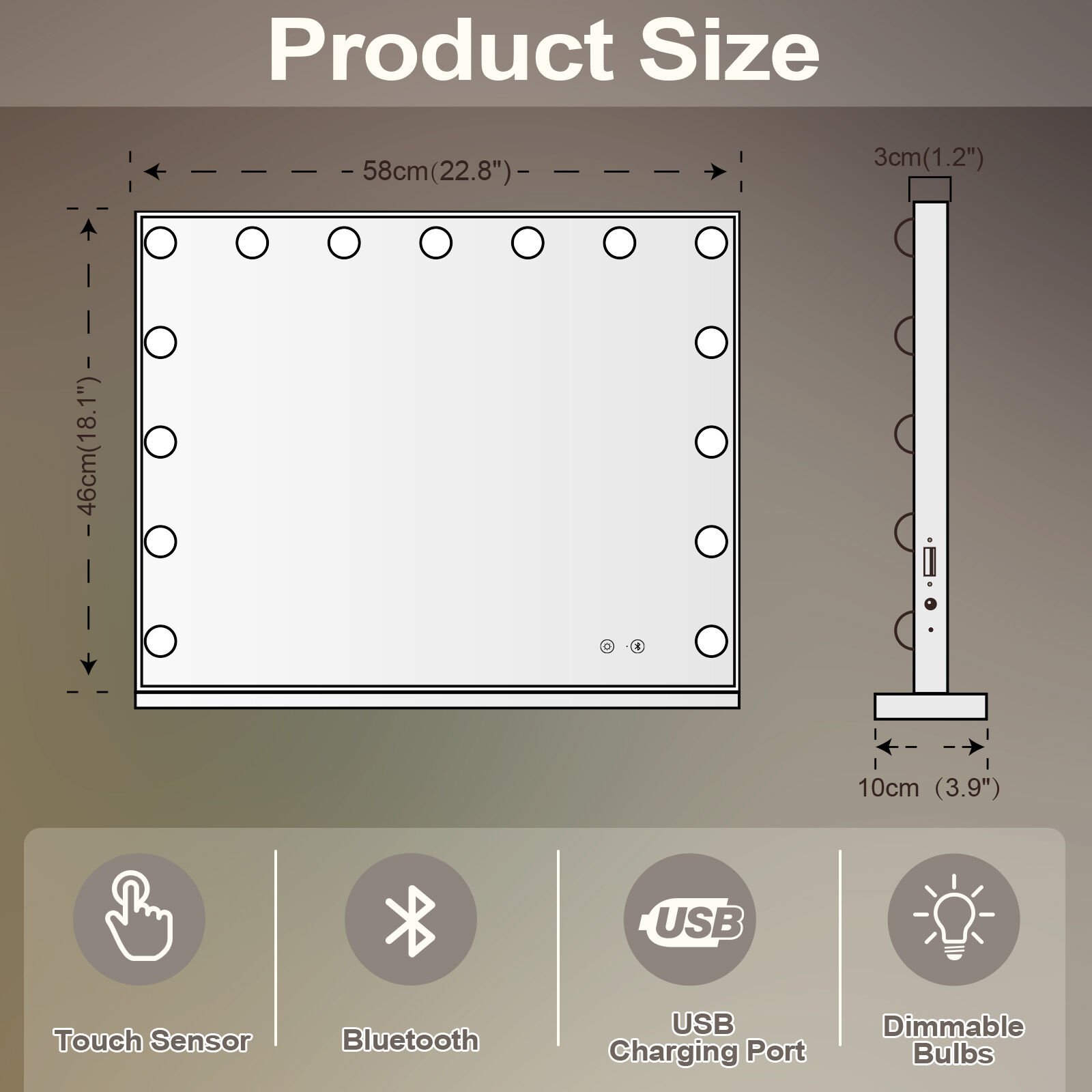 Vanity Mirror with Lights - Image 2