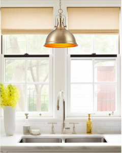 Belle 60-Watt 1-Light Cool Brass Modern Pendant Light with Cool Brass Shade
