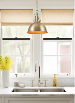 Belle 60-Watt 1-Light Cool Brass Modern Pendant Light with Cool Brass Shade