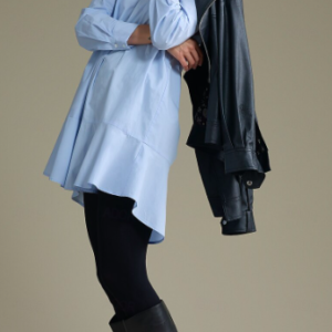 Cotton Solid Button Front Lapel Shirt Dress