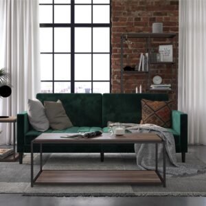 DHP Farnsworth Futon, Green Velvet