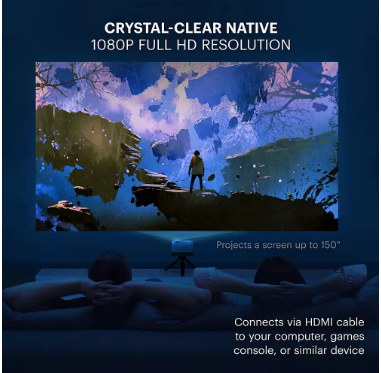 Luma 450 1920 x 1080 DLP Smart Portable Pico Projector with 200 Lumens - Image 4