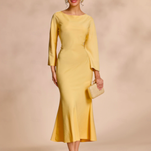 Solid Tie Back Mermaid Maxi Party Dress