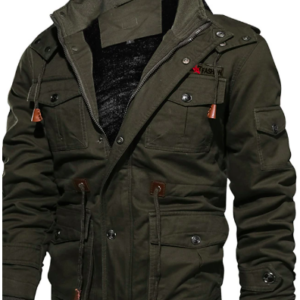 Windproof Drawstring Winter Coat