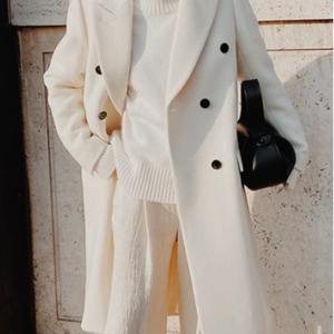 Women's Overcoat Long Double Breasted Lapel Trench Pea Coat