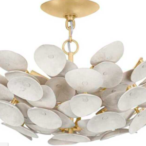 Corbett Lighting Aimi 3-Light Vintage Gold Leaf Semi Flush Mount