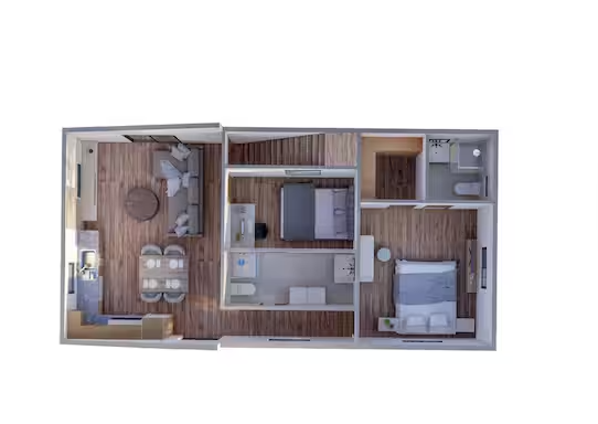 Desert Skillion 3 Bed 3 Bath 971 sq.ft. Steel Frame + Dry-In Kit DIY Tiny Home - Image 2
