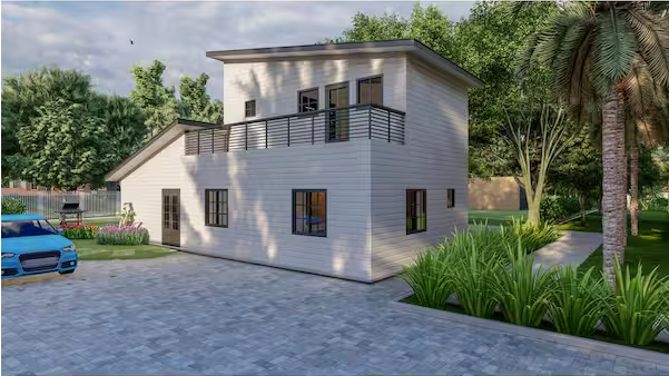 Desert Skillion 3 Bed 3 Bath 971 sq.ft. Steel Frame + Dry-In Kit DIY Tiny Home