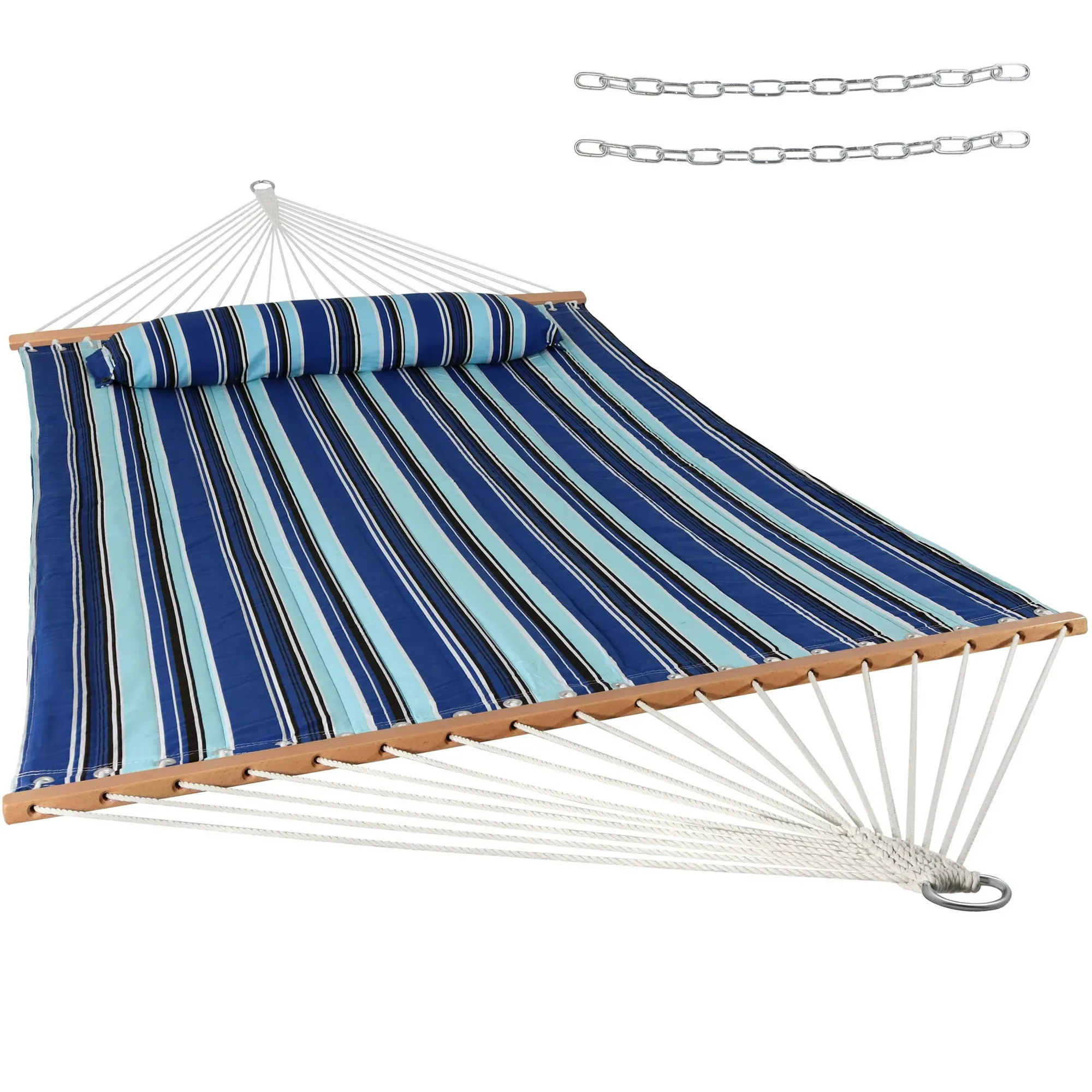 2-Person Quilted Polyester Spreader Bar Hammock - Image 2