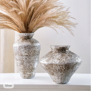 Antique Gold/Silver Resin Flower Vase