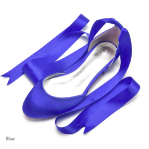 Satin Ballet Flats with Long Ribbon Ties