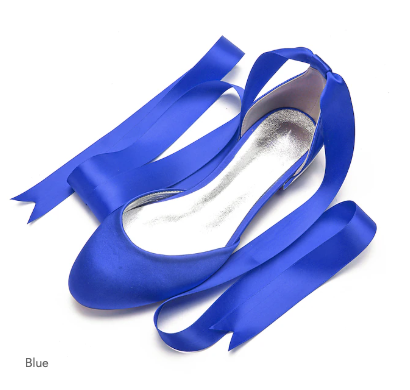 Satin Ballet Flats with Long Ribbon Ties
