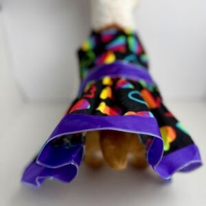 Handmade Cotton Small Dog Dress – Rainbow Hearts Pet Outfit