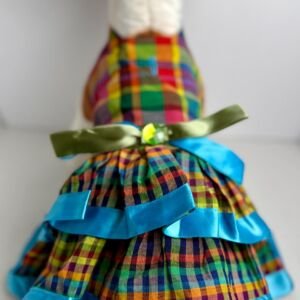 Handmade Plaid Cotton Small Dog Dress – Unique Puppy Outfit