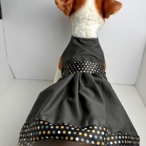 Handmade Cotton Puppy Dress - Polka Dot Trim, Small Dog Outfit