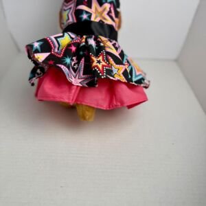 Handmade Cotton Dog Dress -Star bright colorful Puppy Outfit, Size Small